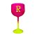 Taça de Gin c/ Nome e Inicial em Destaque - Amarelo e Pink - 1 unidade - Rizzo Personalizado - Imagem 3