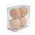 Bola de Natal Decorada - Xadrez Nude e Dourado - 10cm - 4 unidades - Cromus - Rizzo - Imagem 1