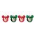 Bola de Natal Mickey Glitter Dourado - Verde/Vermelho - 8cm - 4 unidades - Cromus - Rizzo - Imagem 1