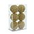 Bolas de Natal Crunch - Glitter Ouro - 8cm - 6 unidades - Cromus - Rizzo - Imagem 1