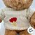 Urso de Pelúcia Blusa Corações - Marrom - 28cm - 1 unidade - Rizzo - Imagem 3