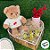 Urso de Pelúcia Blusa Corações - Marrom - 28cm - 1 unidade - Rizzo - Imagem 4