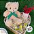 Urso de Pelúcia com Cachecol e Broche - Verde - 30cm - 1 unidade - Rizzo - Imagem 4