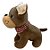 Cachorro de Pelúcia Bulldog - Marrom com Lenço Vermelho - 22cm - 1 unidade - Rizzo - Imagem 2