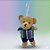 Chaveiro Urso de Pelúcia - Roupa Listrada - 14cm - 1 unidade - Rizzo - Imagem 1