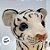 Tigre de Pelúcia - Branco - 28cm - 1 unidade - Rizzo - Imagem 4