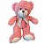 Urso de Pelúcia com Laço Prata - Rosa - 40cm - 1 unidade - Rizzo - Imagem 1