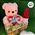 Urso de Pelúcia com Coração Vermelho - Rosa - 28cm - 1 unidade - Rizzo - Imagem 3