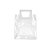 Sacola Transparente PVC com Alça Quadrada de Couro Branca - 15x15x10 - 1 unidade - Rizzo - Imagem 2