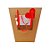 Sacola de Papel com visor duplo de PVC 22x13x13 - Kraft com Alça Vermelha e Tag de Coração - 1 unidade - Rizzo - Imagem 3