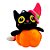 Gato Abóbora Chapéu Rosa de Pelúcia - 22cm - 1 unidade - Rizzo - Imagem 1