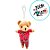 Chaveiro Urso de Pelúcia - Roupa Vermelha - 12cm - 1 unidade - Rizzo - Imagem 4
