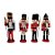 Conjunto Boneco Soldado Quebra Nozes de Madeira - 12cm - Azul e Vermelho - 4 unidades - Rizzo - Imagem 1