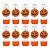 Mini Tubete com Aplique - Abóbora Halloween - Laranja - 10 unidades - Rizzo - Imagem 1