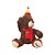 Urso de Pelúcia Marrom Escuro com Chapéu - 24cm - 1 unidade - Rizzo - Imagem 1