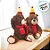 Urso de Pelúcia Marrom Escuro com Chapéu - 24cm - 1 unidade - Rizzo - Imagem 3