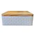 Lata de Metal Quadrada Texturizada - Branco - 17x6cm - 1 unidade - Rizzo - Imagem 1