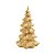 Enfeite de Natal em Resina - Mini Árvore Dourada - 10x7cm  - 1 unidade - Cromus - Rizzo - Imagem 1