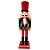 Boneco Soldado Quebra Nozes de Madeira Com Espada - 25cm - Verde e Vermelho - 1 unidade - Rizzo - Imagem 1