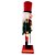 Boneco Soldado Quebra Nozes de Madeira Com Espada - 25cm - Verde e Vermelho - 1 unidade - Rizzo - Imagem 3