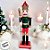 Boneco Soldado Quebra Nozes de Madeira Com Lança - 18,5cm - Verde e Vermelho - 1 unidade - Rizzo - Rizzo - Imagem 4