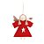 Enfeite para Pendurar Anjo Olhos Fechados - Vermelho - 13cm - 1 unidade - Cromus - Rizzo - Imagem 1