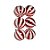 Bola De Natal - Gomos - Vermelho e Branco -  8cm - 6 unidades - Cromus - Rizzo - Imagem 1