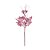 Galho Decorativo - Folhas, Frutas com Glitter Rosa - 52cm - 1 unidade - Cromus - Rizzo - Imagem 1