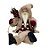 Papai Noel Decorativo Sentado Com Presente - Bege e Vinho - 30cm - 1 unidade - Rizzo - Imagem 1