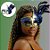 Máscara De Carnaval Florenca - Azul e Dourado - 1 unidade - Cromus - Rizzo - Imagem 1