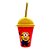 Copo com Tampa e Canudo - Minions Comendo Banana e Animado - 280ml - 1 unidade - Plasútil - Rizzo - Imagem 1