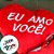 Chaveiro Almofada Coração - Eu Amo Você - 10,5x8,5cm - 1 unidade - Rizzo - Imagem 3
