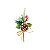Pick Decorativo de Natal Com Folhas e Frutas - 18cm - 1 unidade - Cromus - Rizzo - Imagem 1