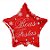 Balão de Festa Metalizado Estrela 20'' 50cm - Boas Festas Vermelho - 1 unidade - Rizzo - Imagem 1