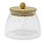 Pote de Vidro Bojudo Hermético com Tampa de Bambu - 11x8cm - 550ml - 1 unidade - Rizzo - Imagem 1