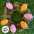 Ovos de Páscoa Laranja e Rosa com Respingos Pretos para Pendurar - 6cm - 6 unidades - Rizzo - Imagem 3