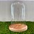 Cúpula Redoma de Vidro Decorativa 12x20cm - Base Madeira Clara - 1 unidade - Rizzo - Imagem 5