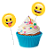 Pick p/ Docinhos Festa Emoji - 8 unidades - Festcolor -  Festas - Imagem 1