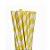 Canudo Biodegradável Listrado Branco e Amarelo - 20 unidades - Rizzo - Imagem 1