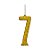 Vela Dourado Numero 7 - 1 unidade - Regina - Rizzo - Imagem 1