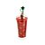 Copo com Tampa e Canudo Boneco Biscoito 450ml - Vermelho - 1 unidade - Cromus - Rizzo - Imagem 1