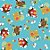 Folha para Ovos de Páscoa 3 Coelhinhos Turquesa 69x89cm - 25 unidades - Cromus - Rizzo - Imagem 1