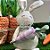Coelho Decorativo com Cenoura Xadrez - Branco/Lavanda - 30x20cm - 1 unidade - Cromus - Rizzo - Imagem 4