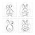 Mini Stencils Coelhinhos Divertidos - 4 unidades - BlueStar - Rizzo - Imagem 1