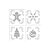 Kit Mini Stencil 2 Natal - 7x7cm - 4 unidades - BlueStar - Rizzo - Imagem 1