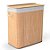 Cesto de Bambu Retangular com Dois Compartimentos e Forro - Marrom - 52x32x60cm - 1 unidade - Rizzo - Imagem 1
