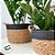 Cesto Decorativo Paracanass de Seagras Natural e Preto com alça- 34x34x30cm - 1 unidade - Rizzo - Imagem 4