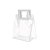 Sacola Transparente PVC com Alça Quadrada de Couro Branco - 20x18x10cm - 10 unidades - Rizzo - Imagem 1