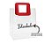 Sacola PVC com Alça Quadrada de Couro Vermelho Personalizado com Nome - 26x22x12cm - 1 unidade - Rizzo - Imagem 1