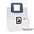 Sacola PVC com Alça Quadrada de Couro Azul com Logo Preto - 15x15x10cm - 1 unidade - Rizzo Personalize - Imagem 1